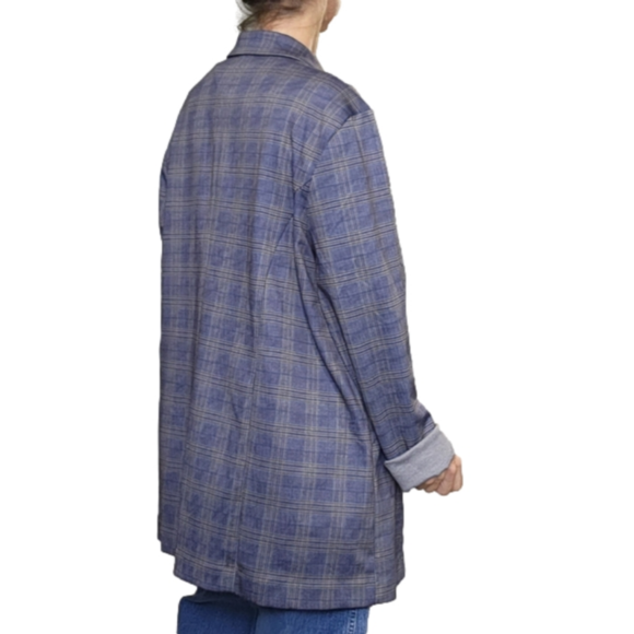 Size 2X Boyfriend Blazer Relaxed Plaid Collared Long sleeves LIVERPOOL NWT - Picture 5 of 16